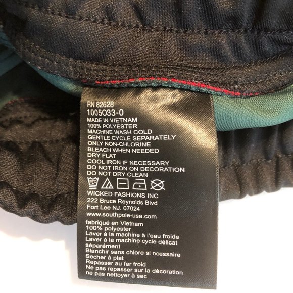 Boys M 10-12 Southpole Green Red and Black Track Pants - Picture 10 of 10